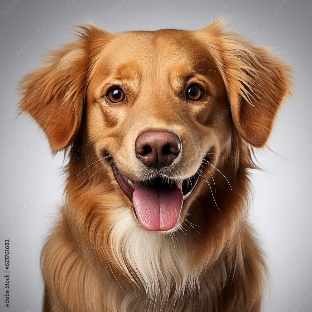 A Golden Retriever (Canis lupus familiaris) with charming dichromatic eyes.