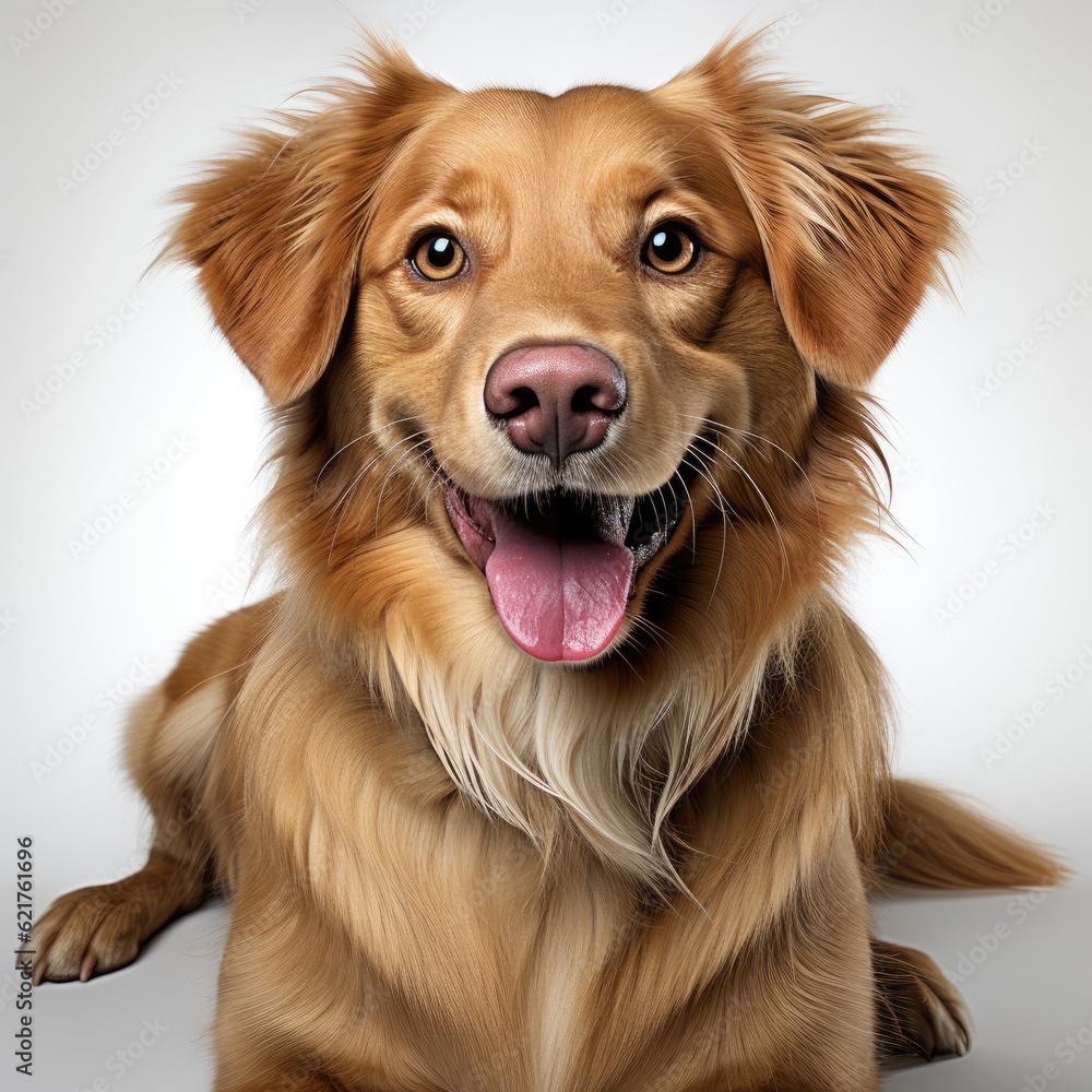 A Golden Retriever (Canis lupus familiaris) with charming dichromatic eyes.