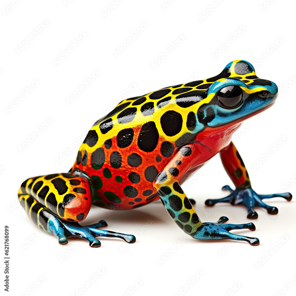 A striking Dart Frog (Dendrobatidae) in vibrant colors.