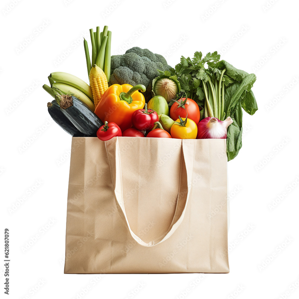 reusable bag with groceries