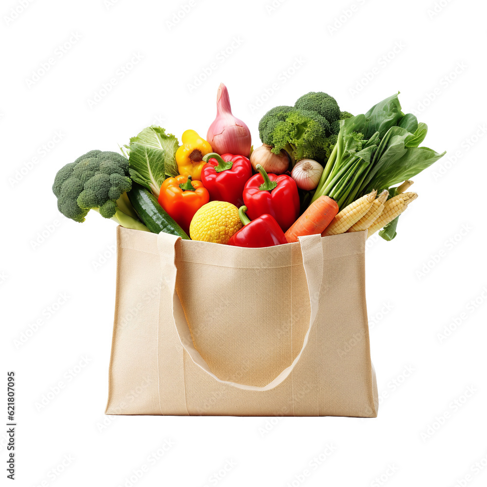 reusable bag with groceries