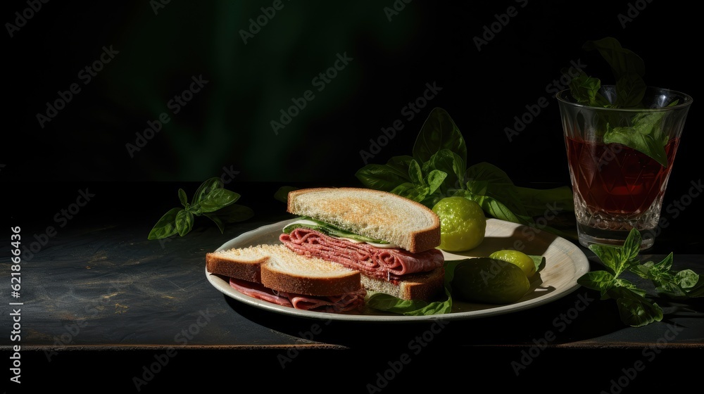 foodphotography of a sandwich on a plate