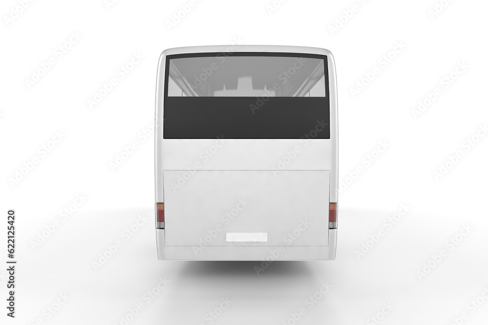 Bus Mock Up on White Background, 3D Illustration