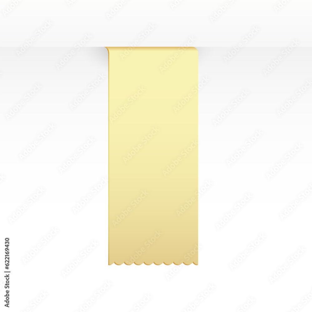 Golden label. Design element for use in advertising and marketing. 3 D. Vector illustration.