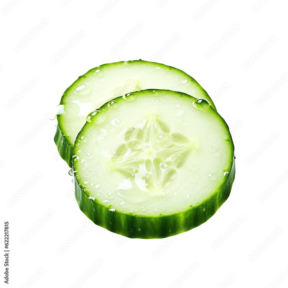 cucumber slices isolated on white