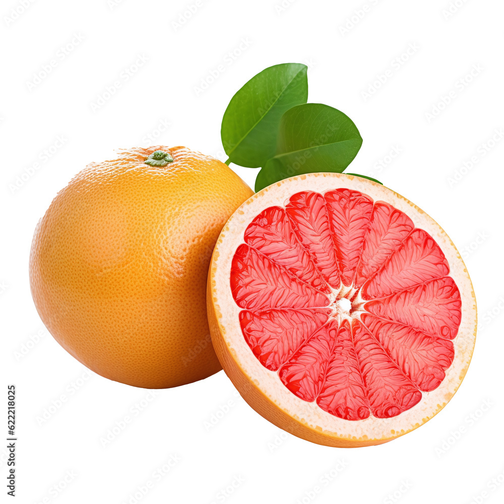 grapefruit with leaves