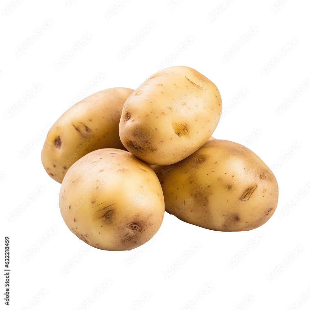 potatoes isolated on white