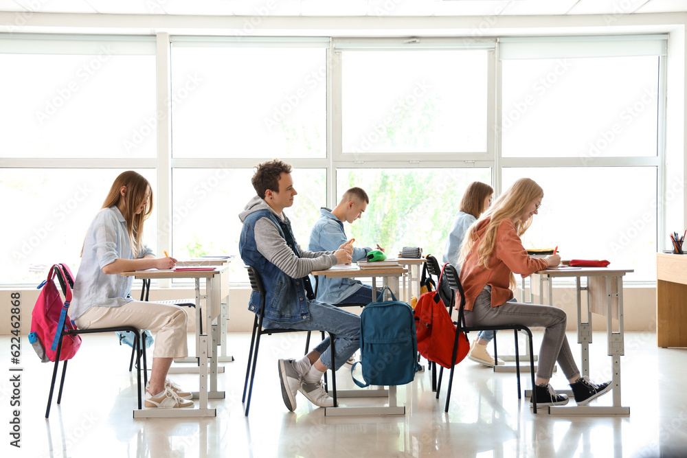 Group of classmates sitting in classroom