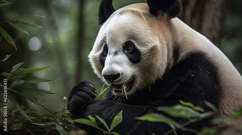 panda eating bamboo