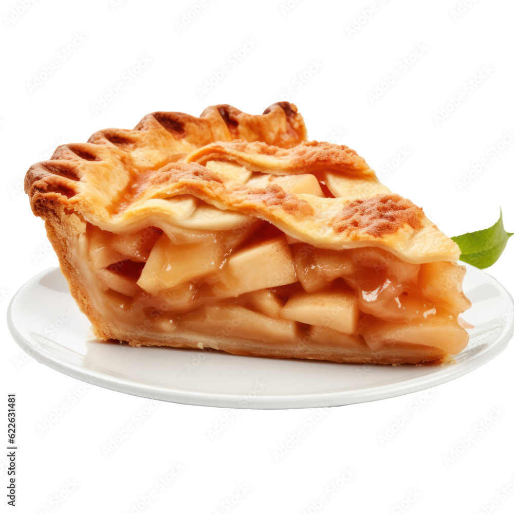 Apple pie isolated. Illustration AI Generative.