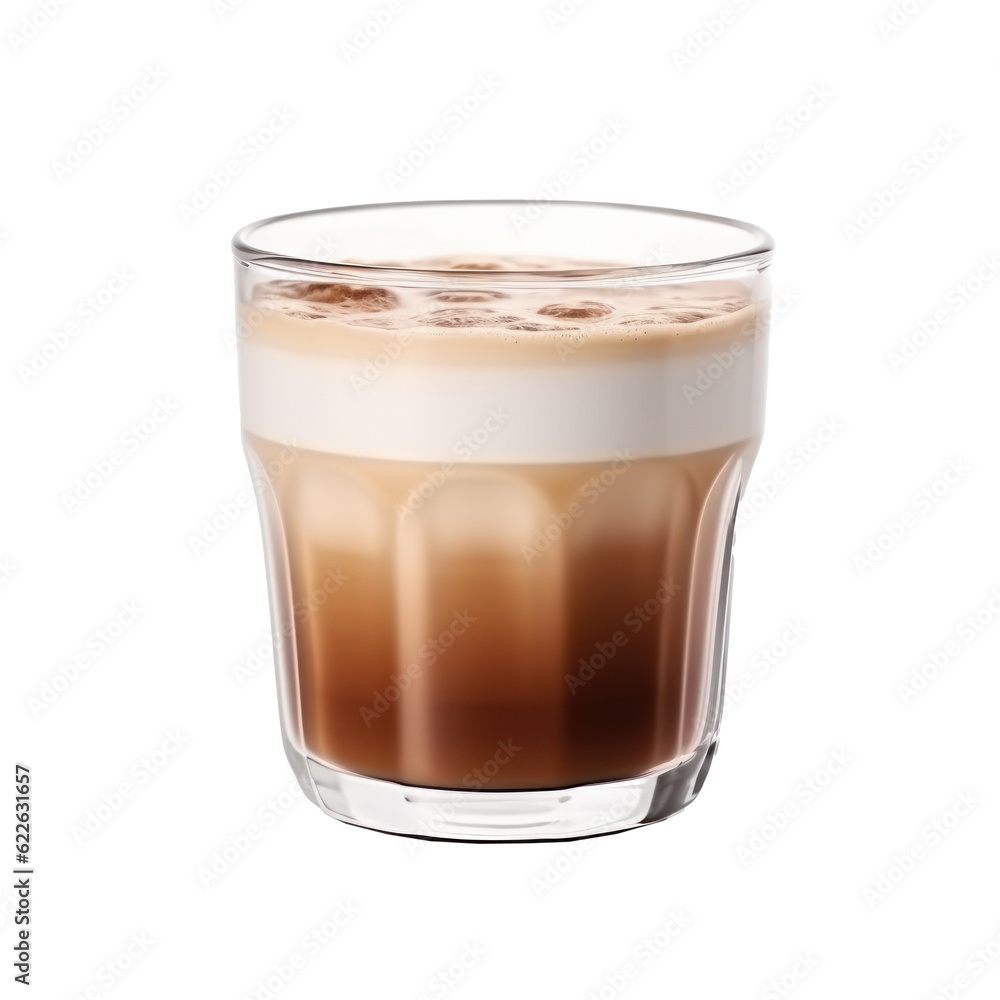 Glass of coffee isolated. Illustration AI Generative.