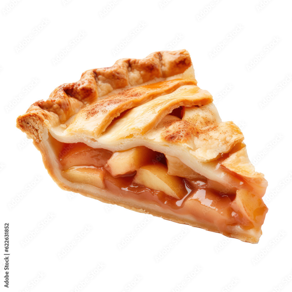 Apple pie isolated. Illustration AI Generative.