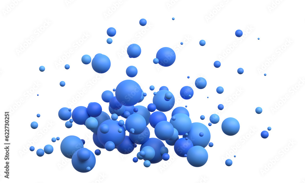 Blue spheres, 3d render