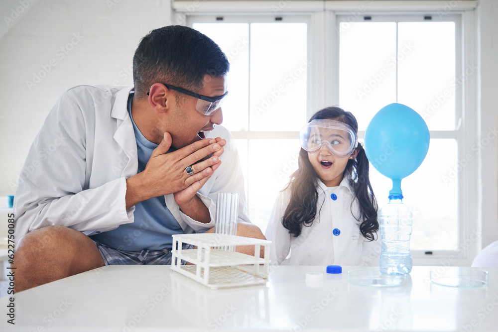 Wow, education and a father and child doing science, learning innovation and lab work in a house. Ha