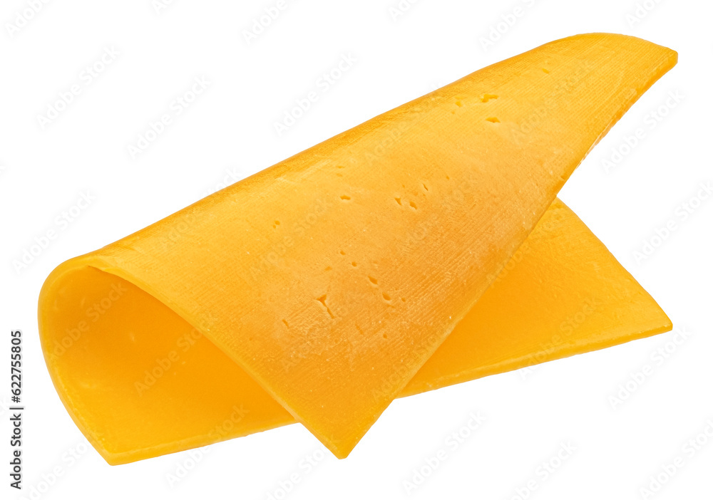 Processed cheese, burger cheese slice isolated on white background