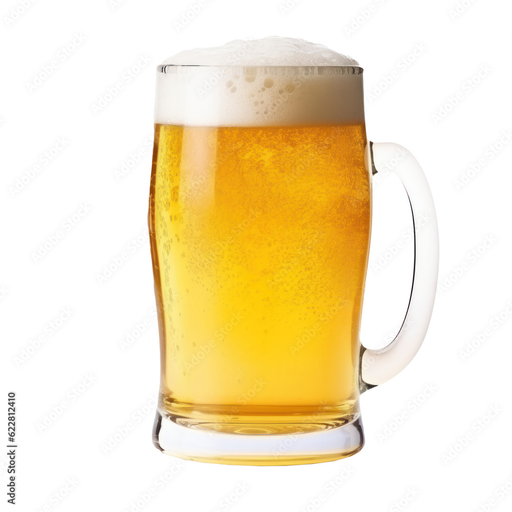 Beer glass isolated. Illustration AI Generative.