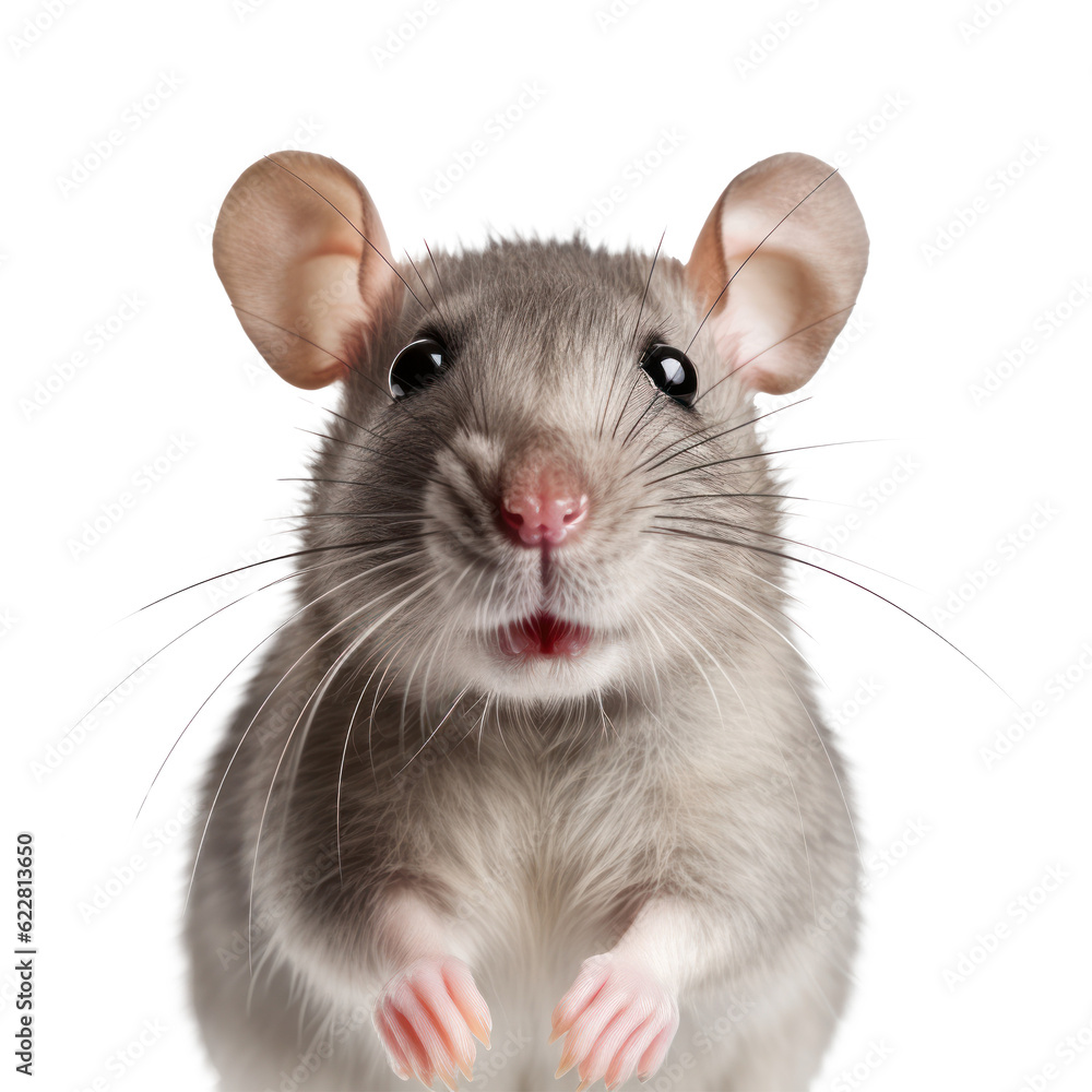 Rat face isolated. Illustration AI Generative.