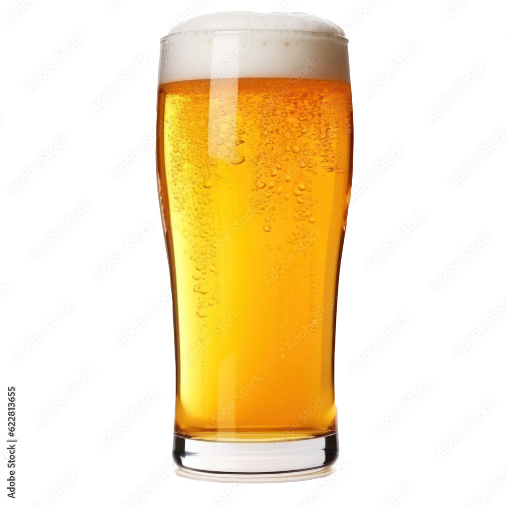 Beer glass isolated. Illustration AI Generative.