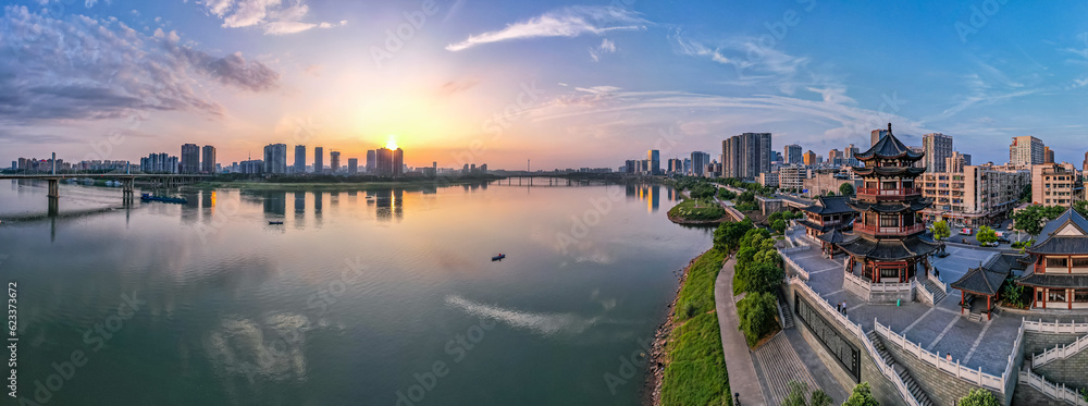 China Zhuzhou City Dusk Scenery