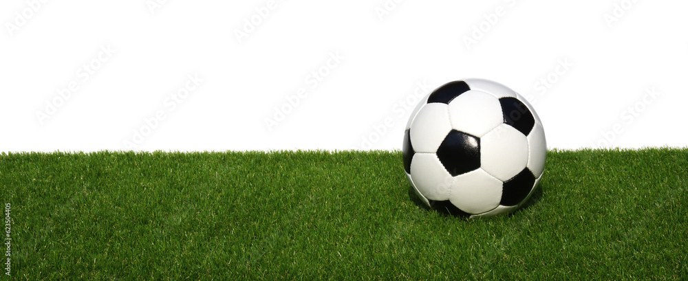 Soccer ball on green grass