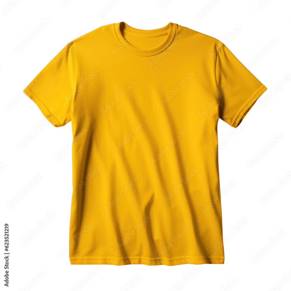 Yellow t-shirt mockup. Illustration AI Generative.