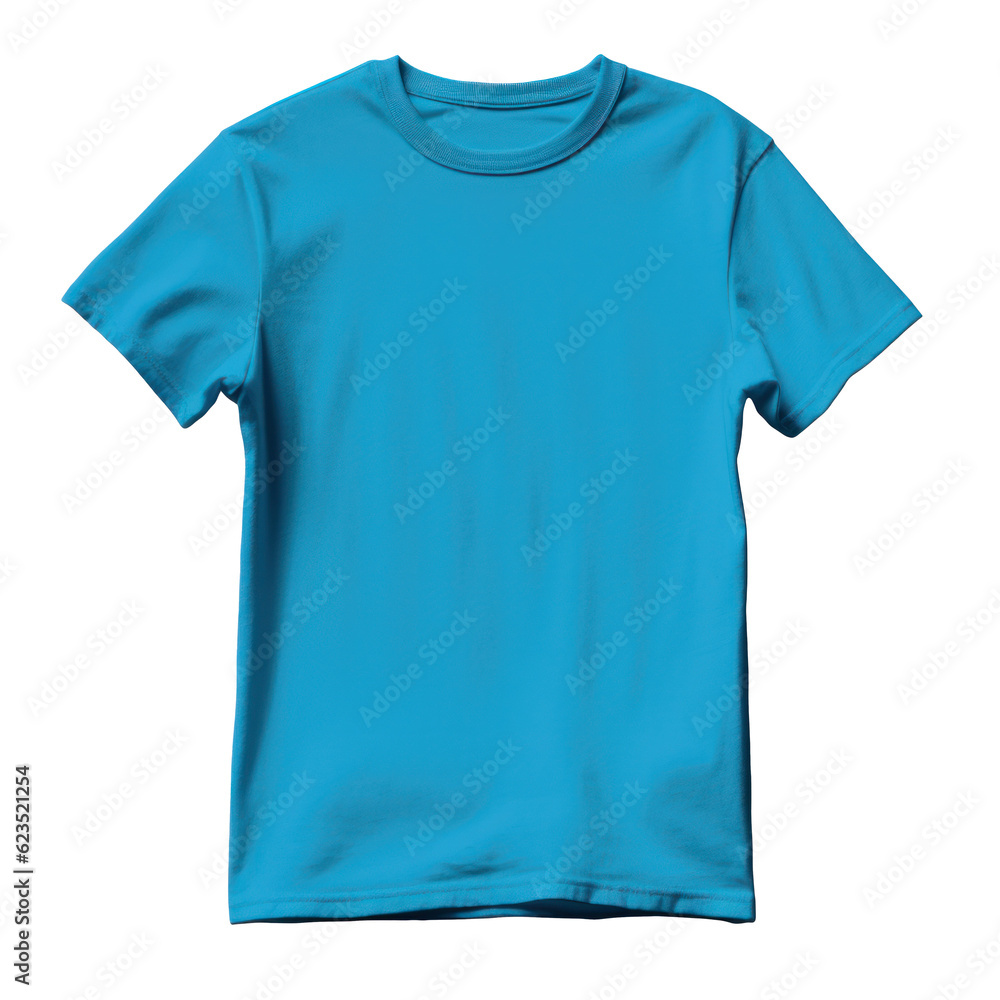 Blue t-shirt isolated. Illustration AI Generative.