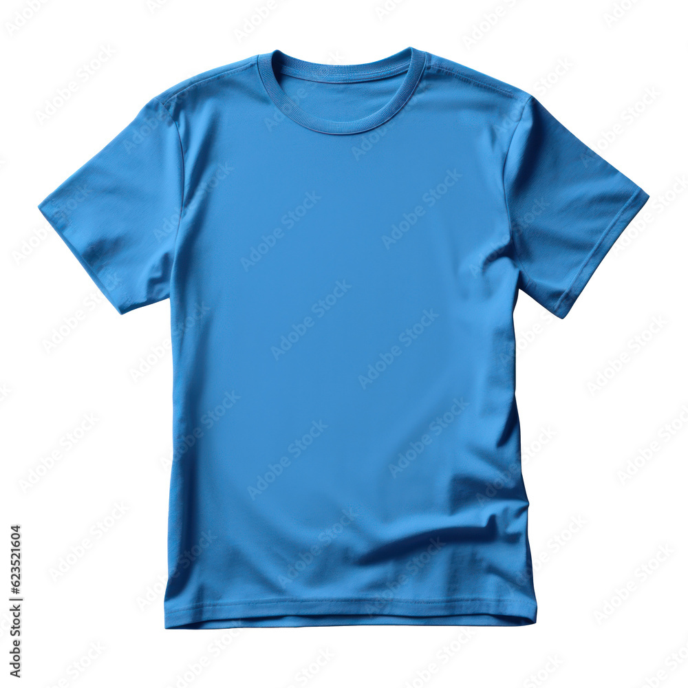 Blue t-shirt isolated. Illustration AI Generative.