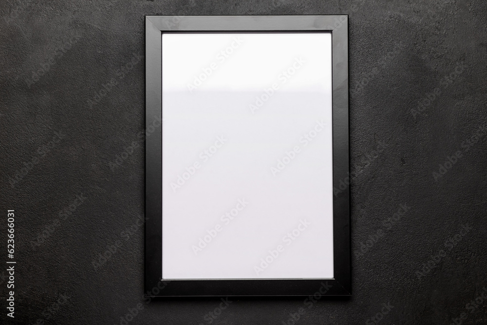 Blank photo frame on black background