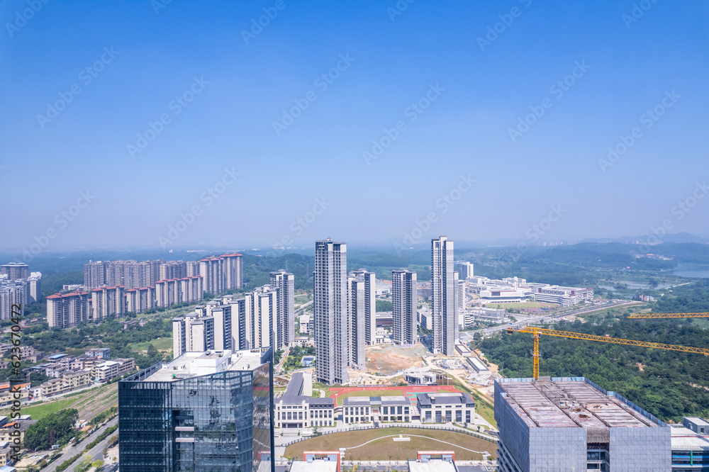 A dense real estate community in Zengcheng District, Guangzhou, China