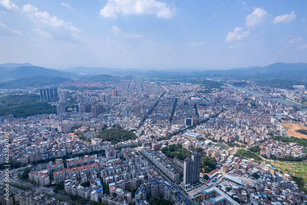 A dense real estate community in Zengcheng District, Guangzhou, China