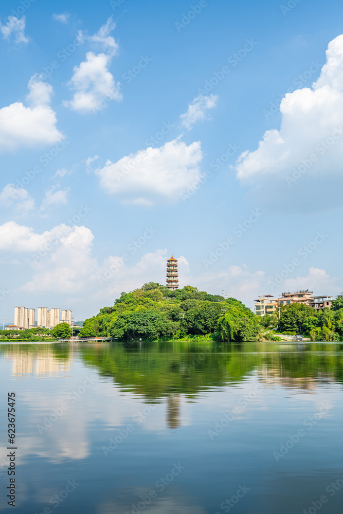 Scenery of Nanshan Ancient Pagoda in Zengcheng District, Guangzhou, China