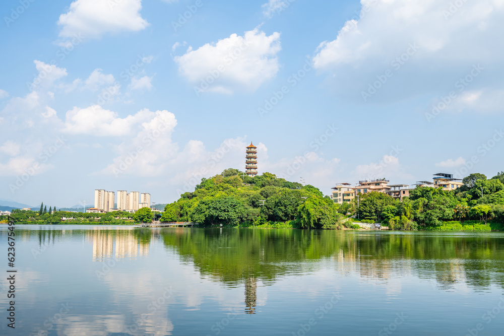 Scenery of Nanshan Ancient Pagoda in Zengcheng District, Guangzhou, China