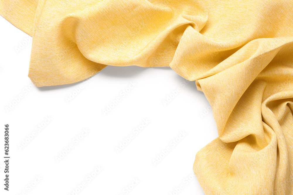 Crumpled napkin isolated on white background, closeup