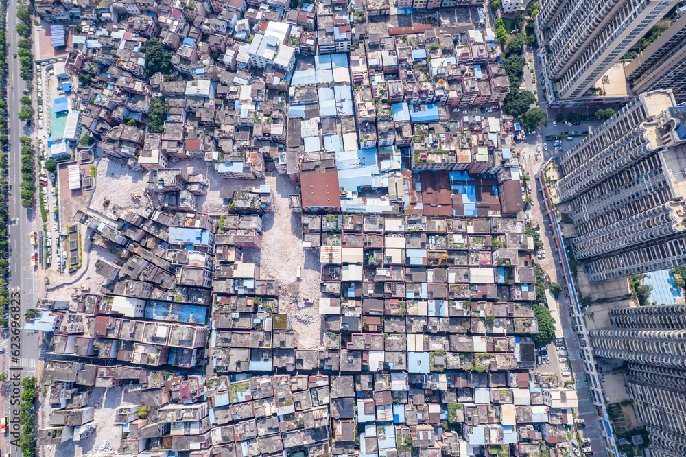 Comparison chart of urban village houses and high-rise buildings