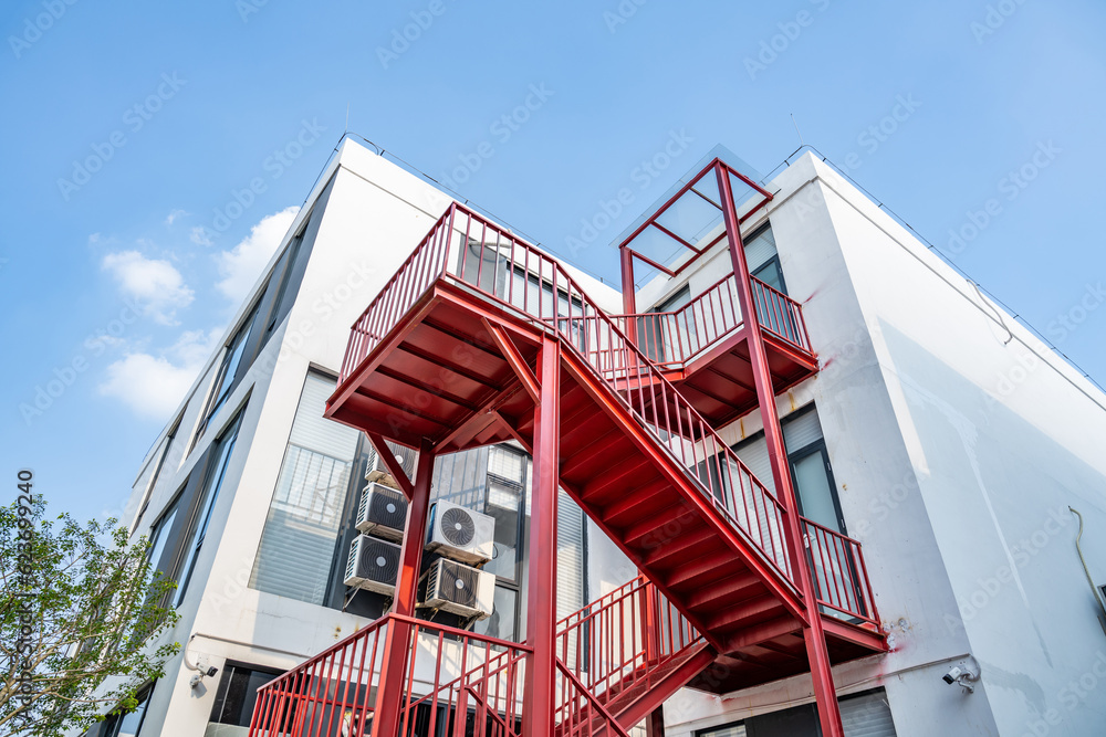 Fire stairs outside the office building