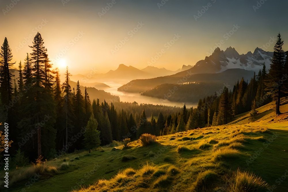 sunrise in the mountains