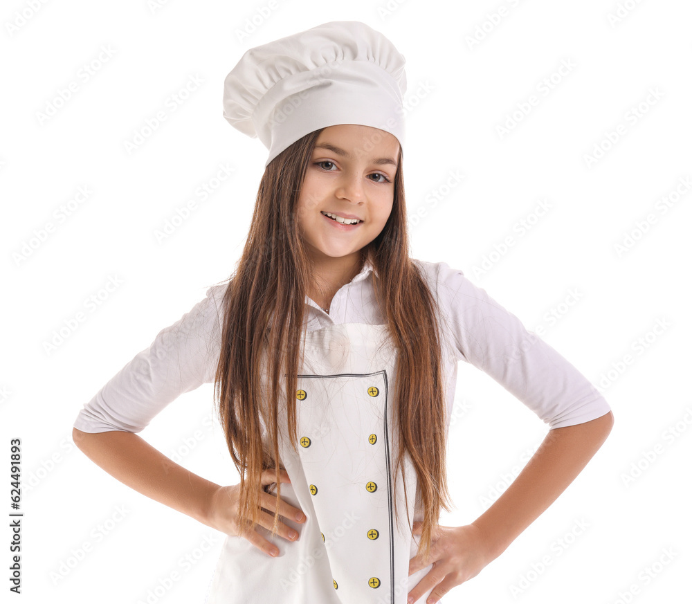 Little baker on white background