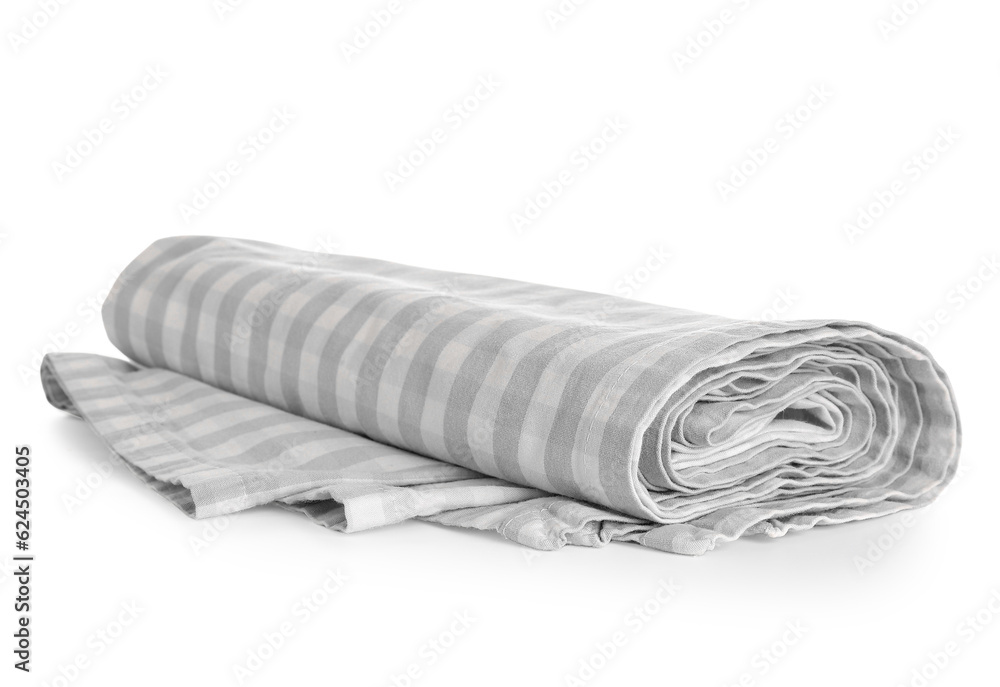 Rolled napkin isolated on white background