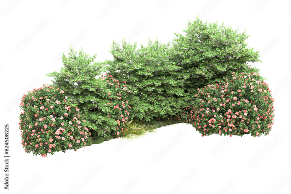 Landscape isolated on transparent background. 3d rendering - illustration