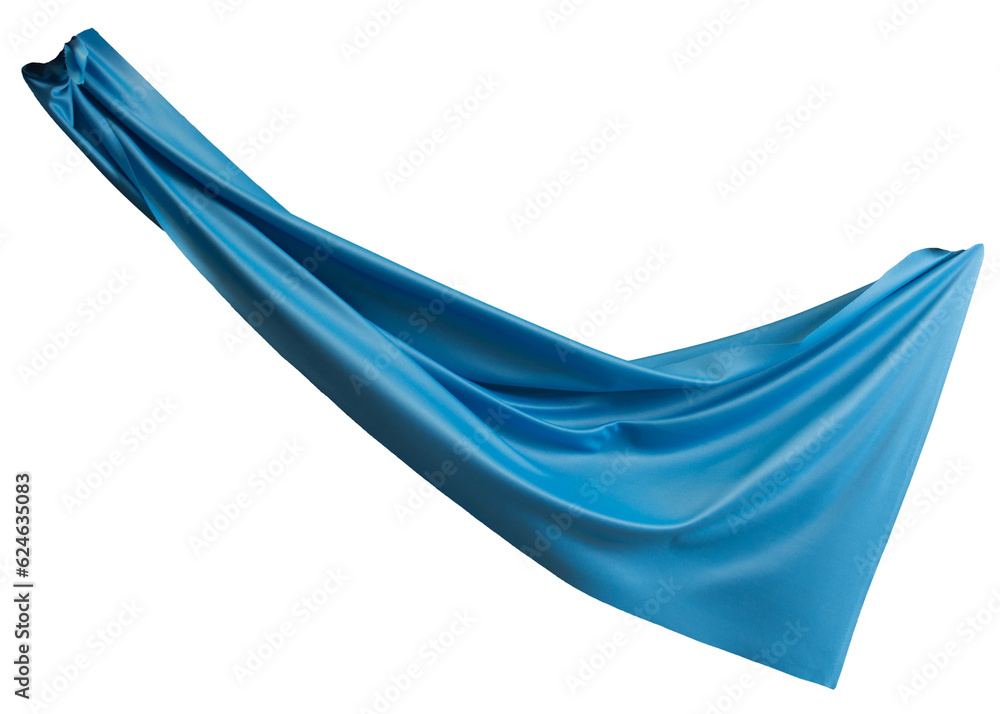 Blue cloth flutters