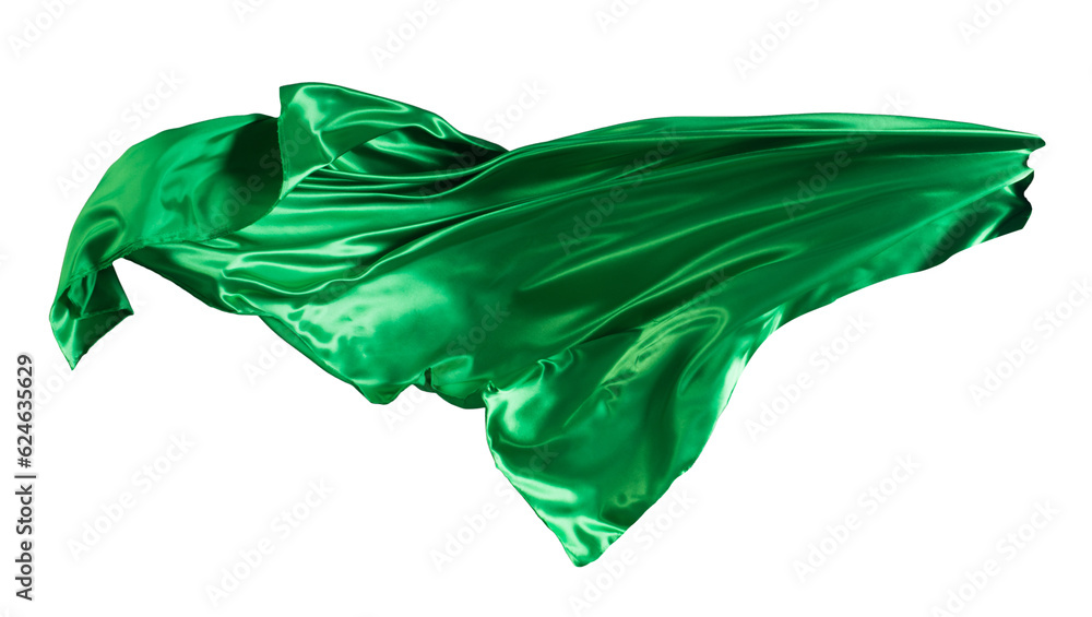 Green cloth flutters