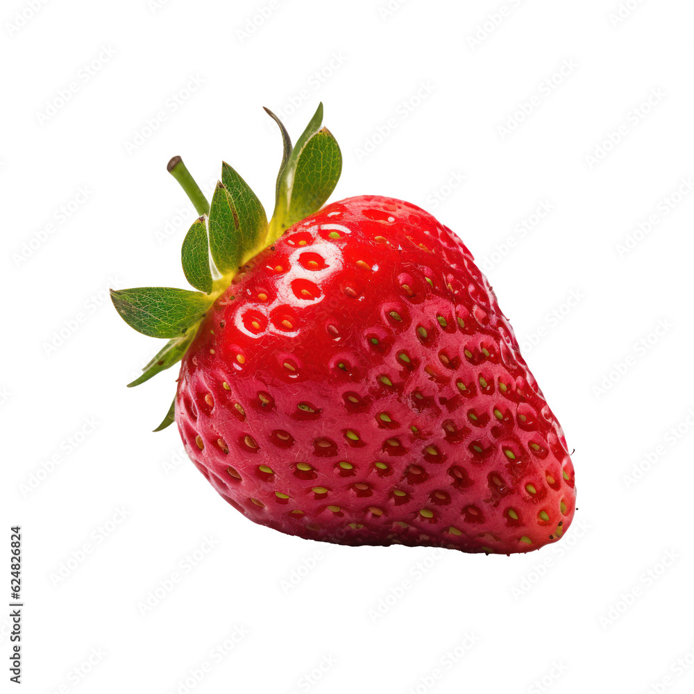 Fresh strawberry isolated. Illustration AI Generative.