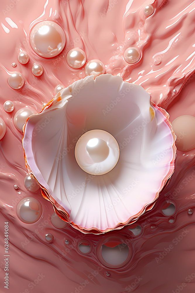 close up of a pearl inside a shell