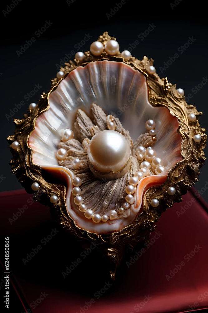 The pearl in an oyster art print