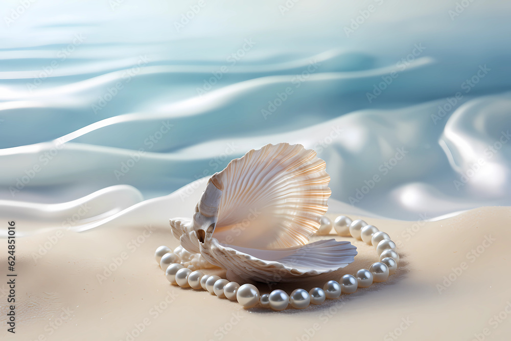 The pearl in an oyster art print