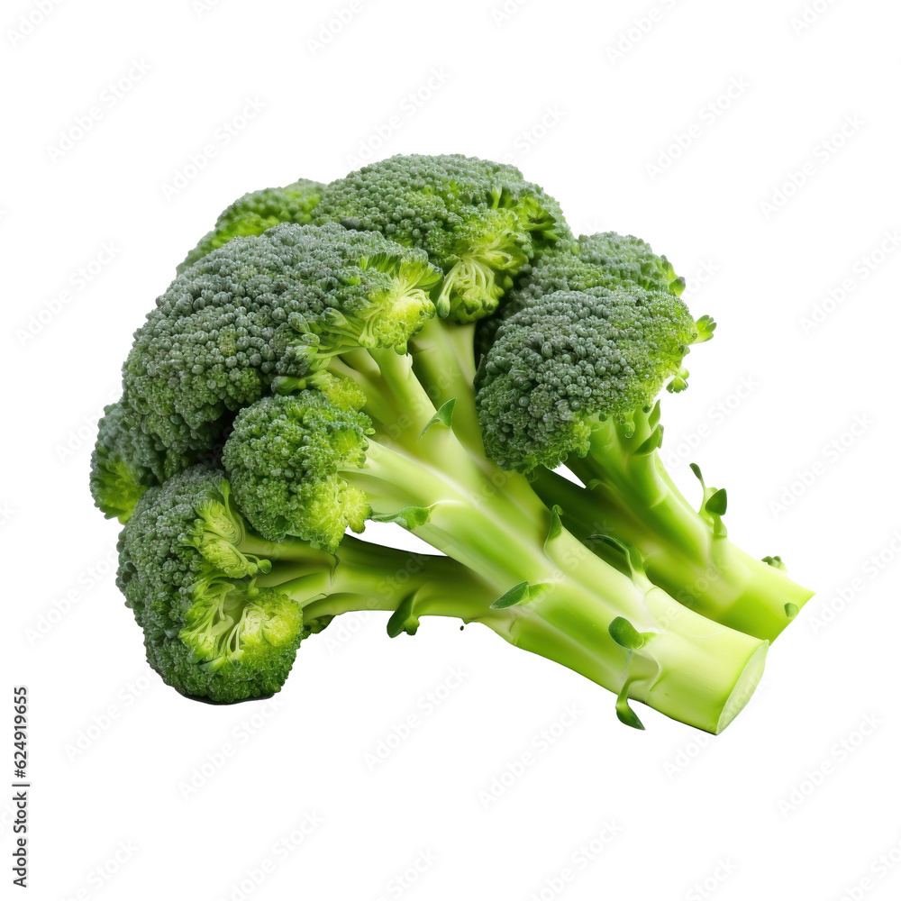 Fresh brocolli isolated. Illustration AI Generative.