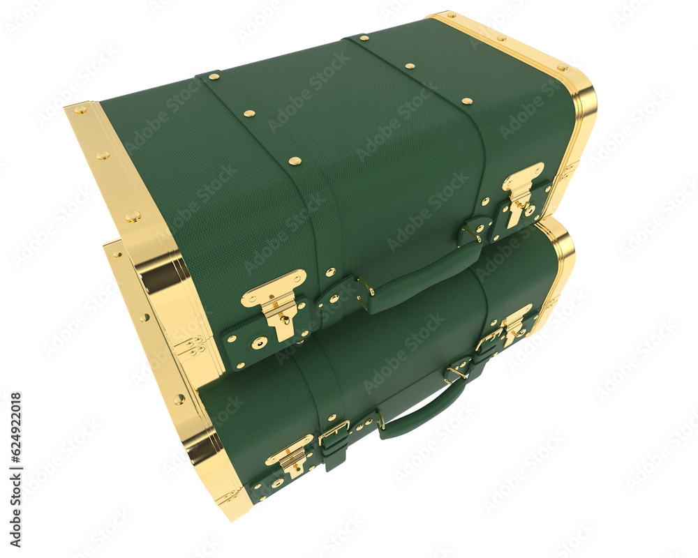 Suitcase isolated on transparent background. 3d rendering - illustration