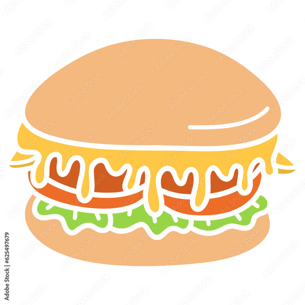 hamburger fast food illustration