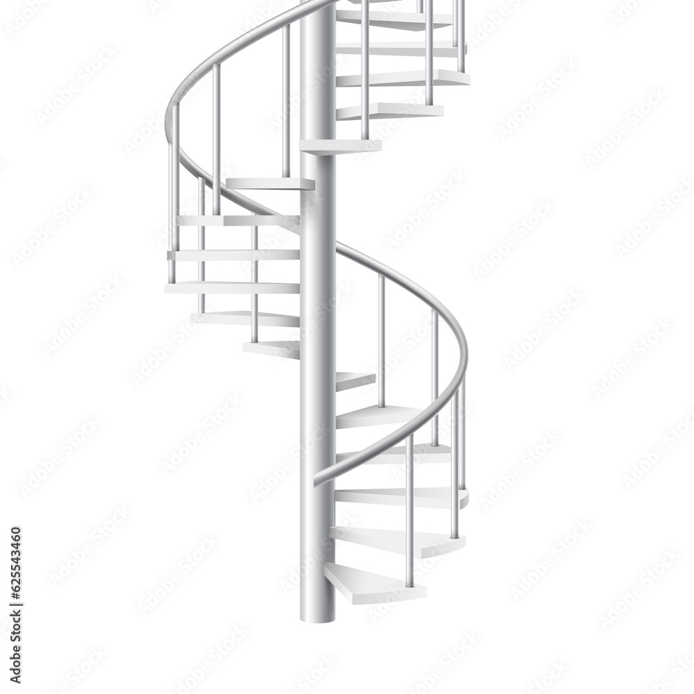 Spiral staircase realistic 3d object