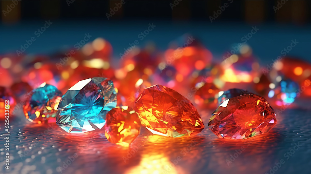 Amazing bright and shiny Sunset Fire Opal crystal cluster background. Jewel mineral detailed macro. 